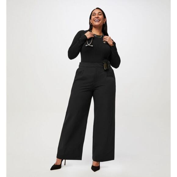 Figs Pro High Waisted Black Wide Leg Pleated Trouser XL - Picture 3 of 9